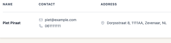 Klantenbeheer scherm